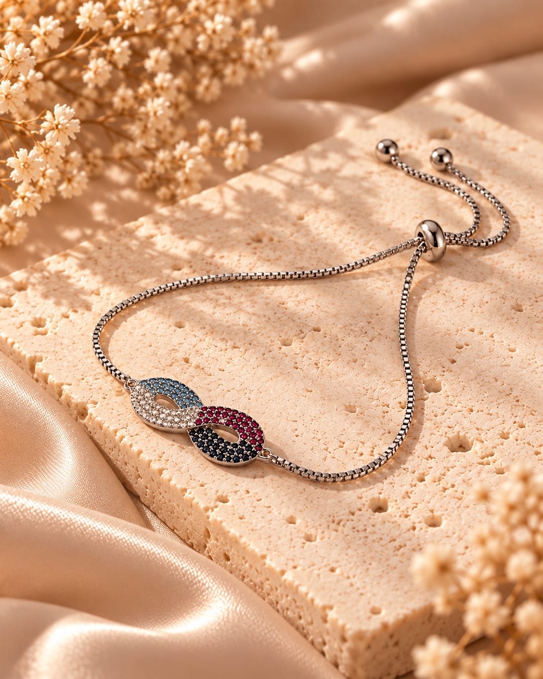Bracelet Infini Zircon Multicolore