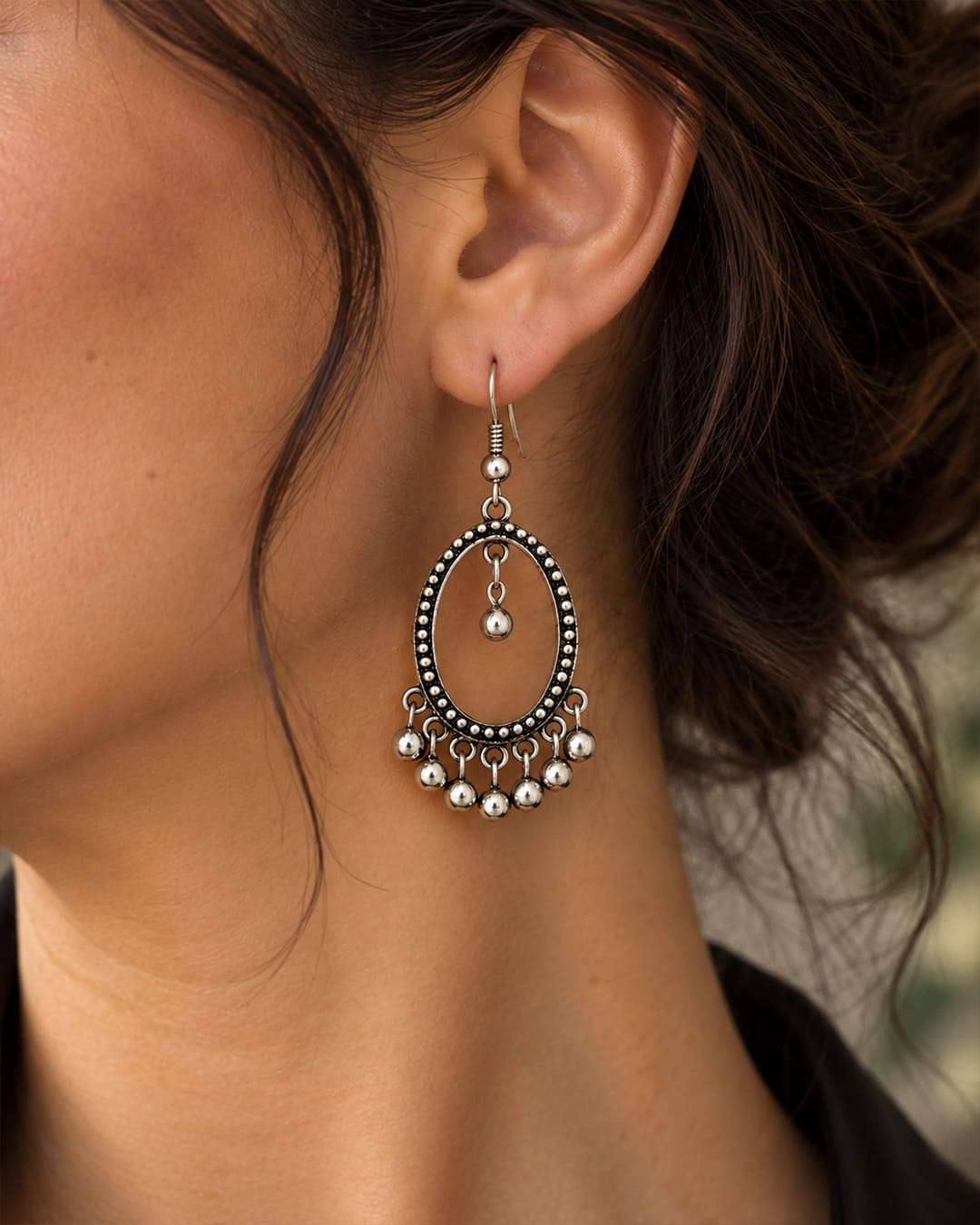 Boucles d’Oreilles Cercle Bohème – Image 2