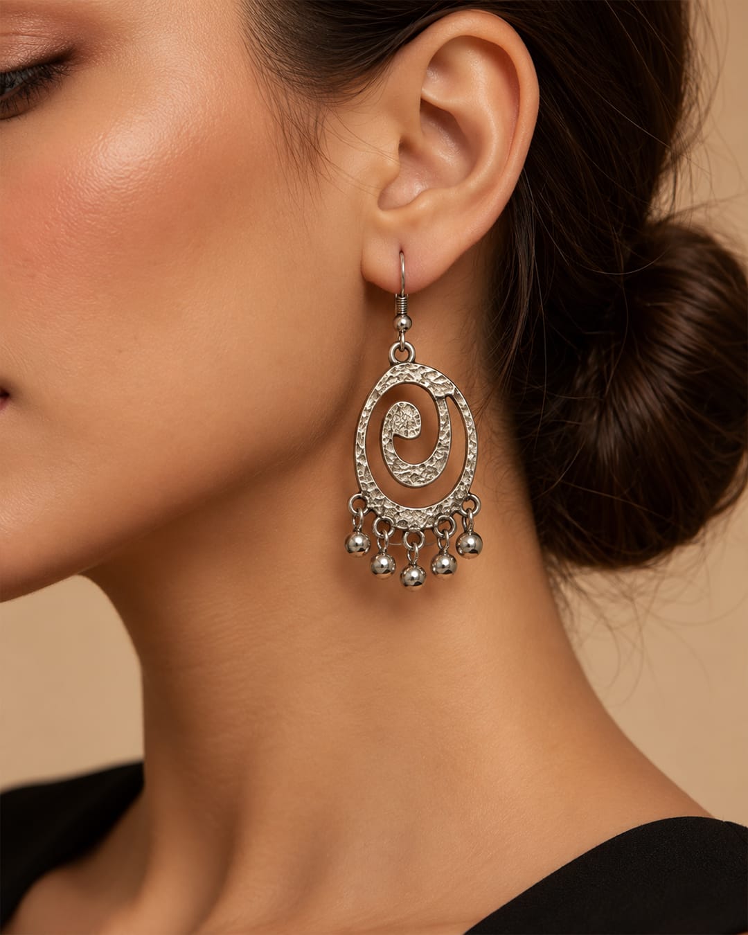 Boucles d’Oreilles Spirale Bohème – Image 3