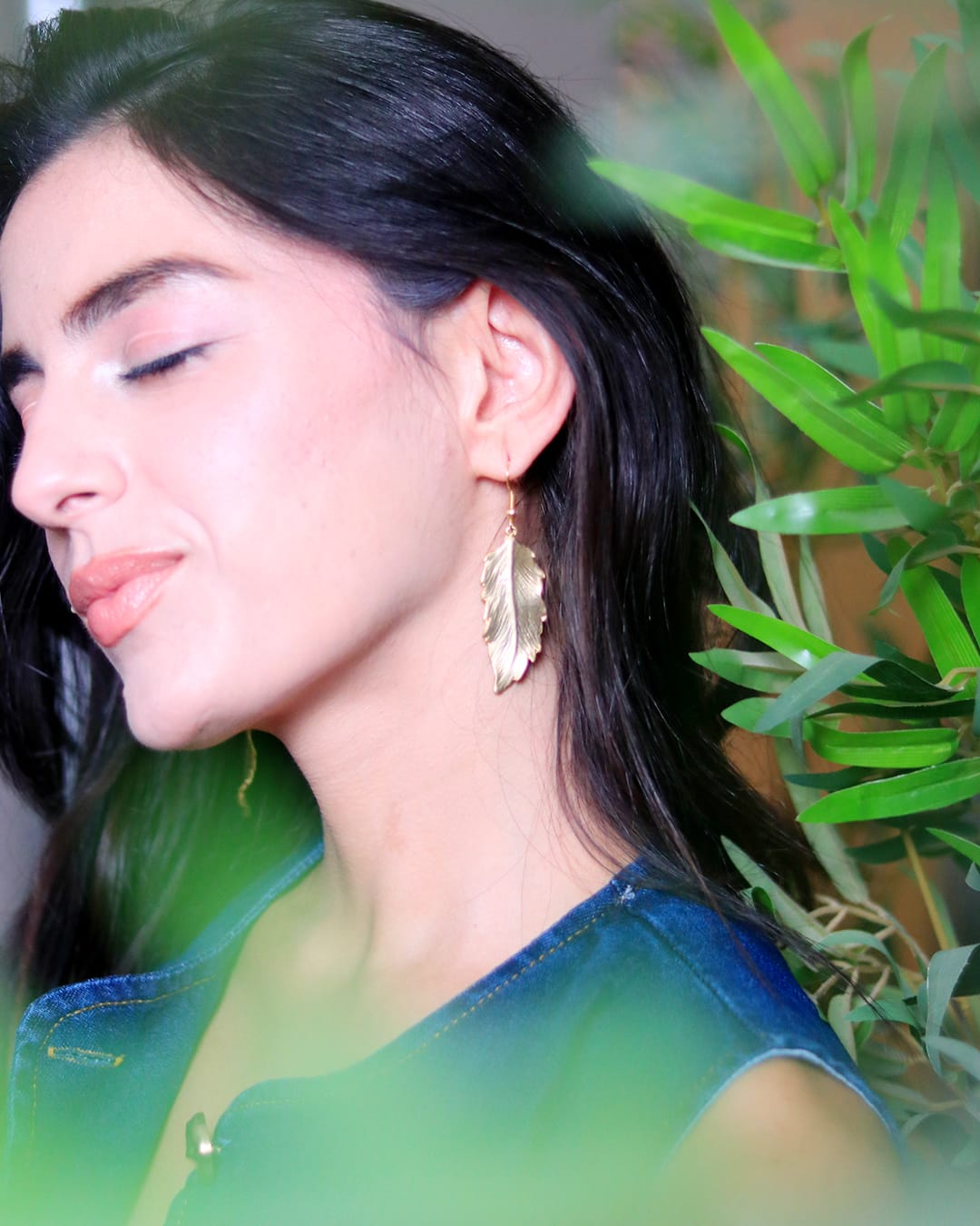 Boucles d’oreilles Plume Dorée – Image 4