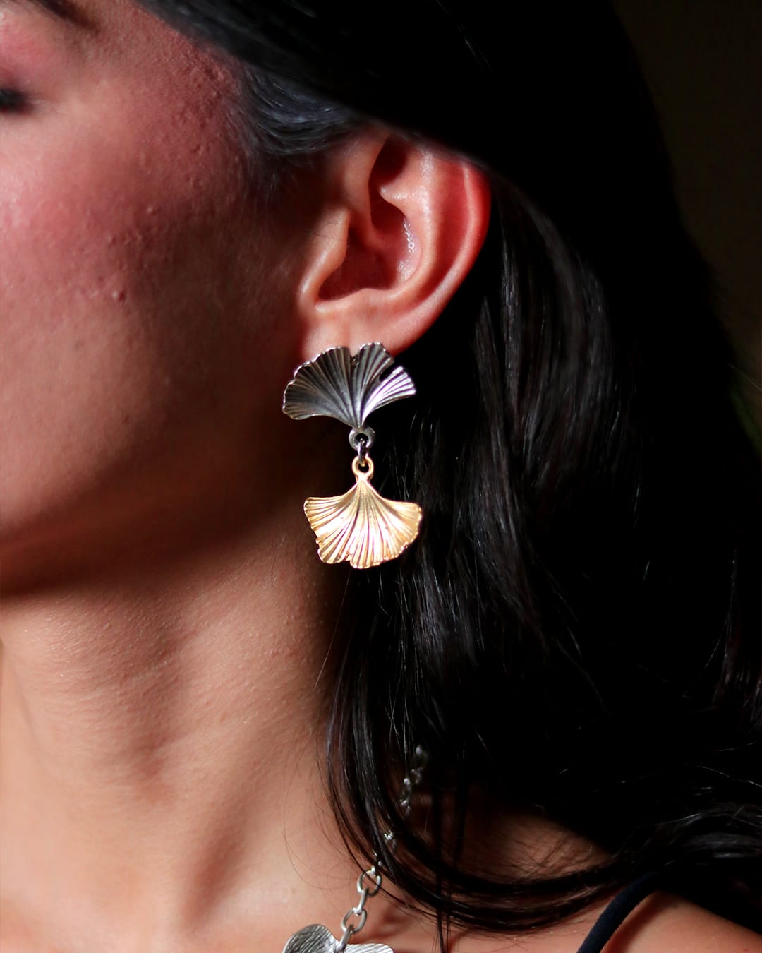 Boucles d’oreilles Ginkgo Duo